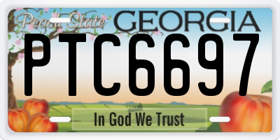 GA license plate PTC6697