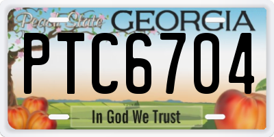 GA license plate PTC6704