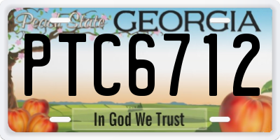 GA license plate PTC6712