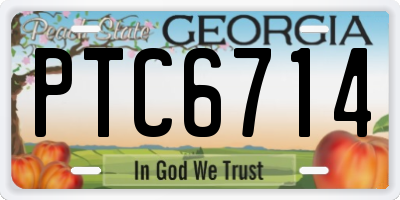 GA license plate PTC6714