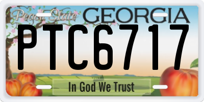 GA license plate PTC6717