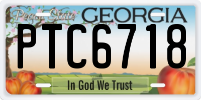 GA license plate PTC6718