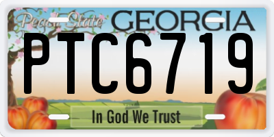 GA license plate PTC6719