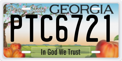 GA license plate PTC6721