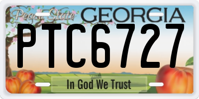GA license plate PTC6727