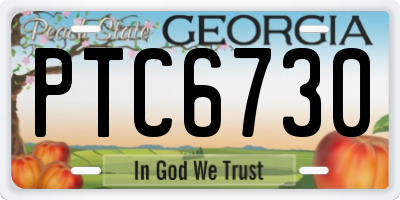 GA license plate PTC6730