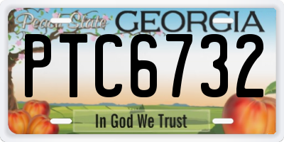 GA license plate PTC6732