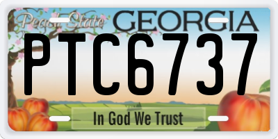 GA license plate PTC6737