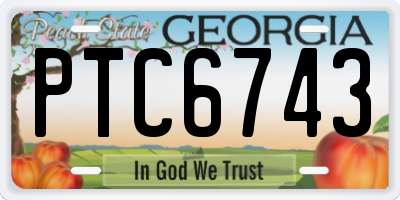 GA license plate PTC6743