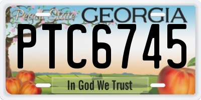 GA license plate PTC6745