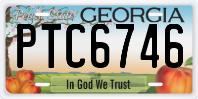 GA license plate PTC6746