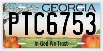 GA license plate PTC6753