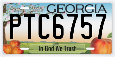 GA license plate PTC6757