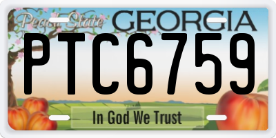GA license plate PTC6759