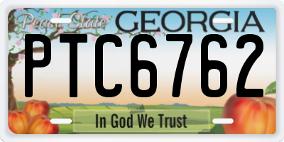 GA license plate PTC6762