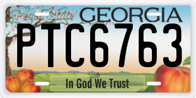 GA license plate PTC6763