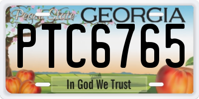 GA license plate PTC6765