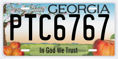 GA license plate PTC6767