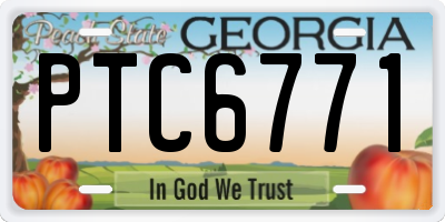 GA license plate PTC6771
