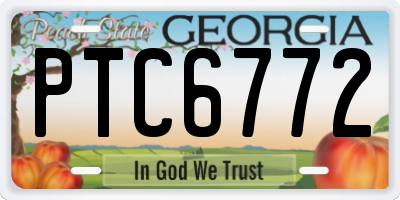 GA license plate PTC6772