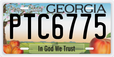 GA license plate PTC6775