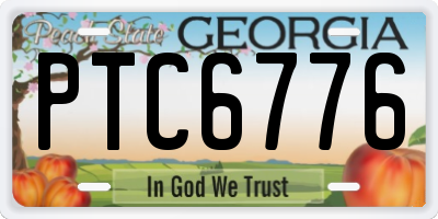 GA license plate PTC6776