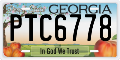GA license plate PTC6778