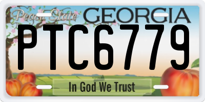 GA license plate PTC6779