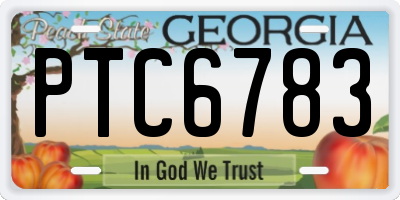 GA license plate PTC6783