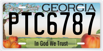 GA license plate PTC6787