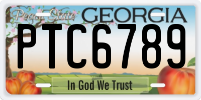 GA license plate PTC6789