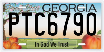 GA license plate PTC6790