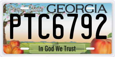 GA license plate PTC6792