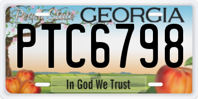 GA license plate PTC6798