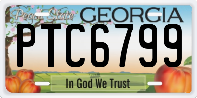 GA license plate PTC6799