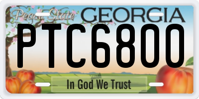 GA license plate PTC6800