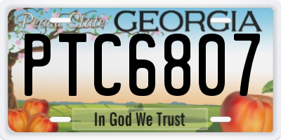 GA license plate PTC6807