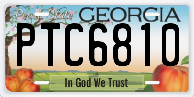 GA license plate PTC6810