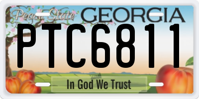 GA license plate PTC6811