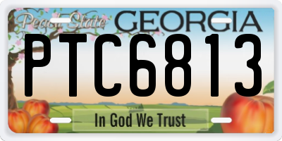 GA license plate PTC6813