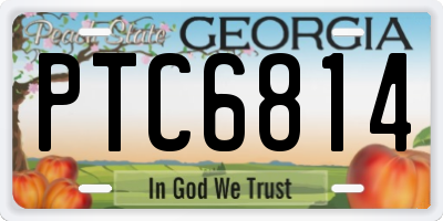 GA license plate PTC6814