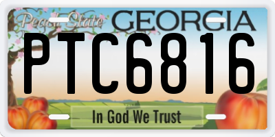 GA license plate PTC6816