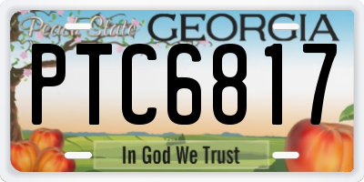 GA license plate PTC6817