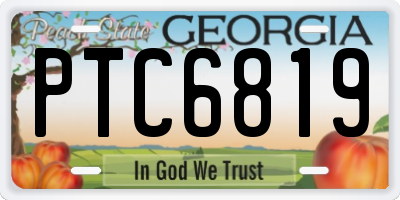 GA license plate PTC6819