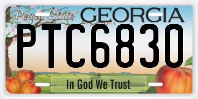 GA license plate PTC6830