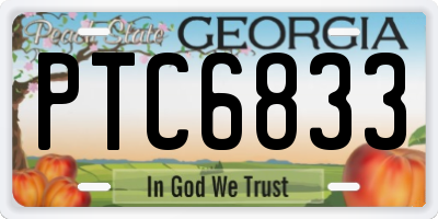 GA license plate PTC6833