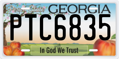 GA license plate PTC6835