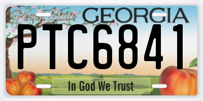 GA license plate PTC6841