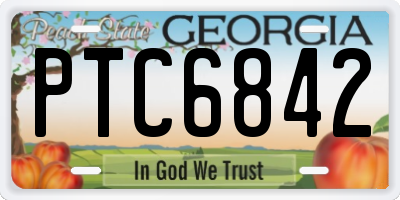 GA license plate PTC6842