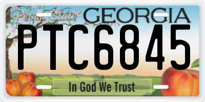 GA license plate PTC6845